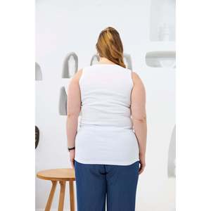 Débardeur camisole grande taille à boutons-pression sur le devant, écru - Product Image 5