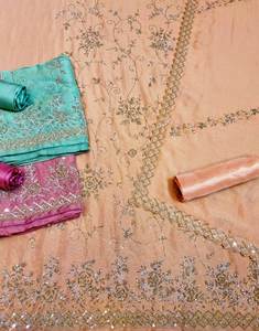 Diseñador moderno sin coser bordado a mano hermosos trajes Premium para mujeres moda india-Fiestas de estilo tradicional hacia adelante - Product Image 1