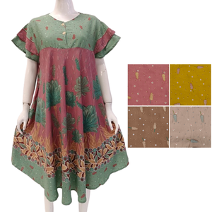 Robe de nuit simple et modeste pour femmes, en rayonne, nouveau design avec manches courtes douces, longueur au sol, pour un usage quotidien - Product Image 1