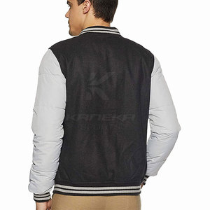 Lettermen Jacket for Men-Comfortable Warm Eco-Friendly Breathable Stand Collar Front Logo Wool/Cotton Casual Outdoor Daily Use - Product Image 3