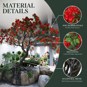 Árbol Artificial de Poinciana Real de 4.7m con Hojas de Seda y Flores de Goma Suave para Decoración de Hoteles y Centros Comerciales (Venta al Por Mayor) - Product Image 5