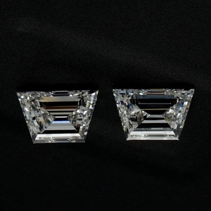Paire de diamants trapézoïdaux cultivés en laboratoire de 3.00 carats, bague de fiançailles certifiée IGI, ensemble de couples, bijoux de forme fantaisie assortis - Product Image 2