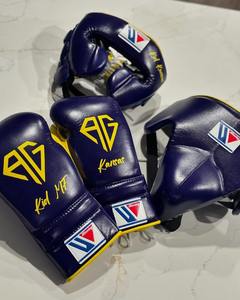 Ensemble de gants de boxe de haute qualité, sur mesure, professionnels, en cuir de vachette véritable, pour le Muay Thai. - Product Image 1
