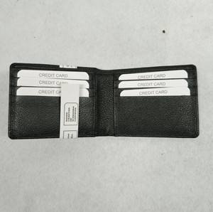 New Cheap Leather Men's ID Card Holder Wallets RFID <b>Purse</b> <b>Bifold</b> Wholesale Bulk Cost Direct Factory Supply Custom Logo Debossing - Product Image 2