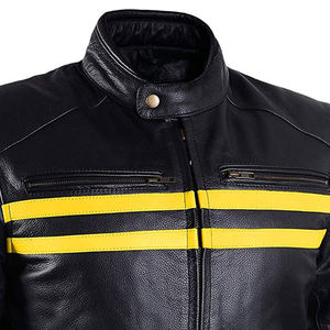 Nueva chaqueta de cuero de moto con cierre de cremallera de moda, prendas de vestir exteriores, chaqueta de montar en moto con estampado personalizado - Product Image 6
