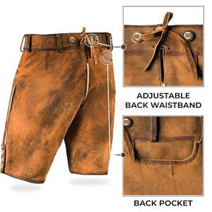 OEM Services Reasonable Price <b>Shorts</b> for Bavarian Latest Style Custom Design Streetwear Bavarian <b>Leather</b> <b>Shorts</b> - Product Image 3