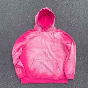 Pull-over à capuche d'hiver 100% coton pour hommes, respirant, surdimensionné, avec impression personnalisée, bouffée de logo, teint en plaine. - Product Image 4