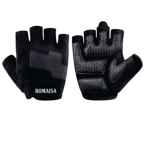 Venta al por mayor de guantes de gimnasio de poliéster antideslizantes de medio dedo logotipo personalizado moda Fitness entrenamiento cómodo hombres mujeres deportes de peso - Product Image 6