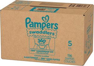 Pañales Pampers - Swaddlers 360 °   Talla 5, 116 Unidades, hasta 100% a Prueba de Fugas, Cómodas y de Secado Rápido, Diseñadas para Cambios Fáciles - Product Image 3