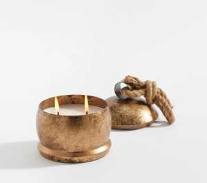 Portavelas de Metal de Lujo Personalizados al por Mayor, Forma de Campana Curvada en la Parte Superior, Latas de Estaño Biseladas, Portavelas Decorativos para Velas de Cera - Product Image 5