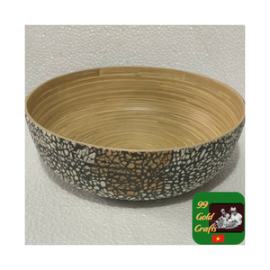 ชามไม้ไผ่ทำด้วยมือมีสไตล์พร้อมเนื้อสัมผัสธรรมชาติทนทานสำหรับสลัดซุปขนมขบเคี้ยวใช้ซ้ำได้ - Product Image 6