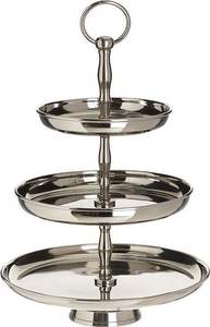 Plato de Postre de Metal, Soporte para Pastel de Acero Inoxidable Martillado con Base Decorativa para Bodas y Eventos - Product Image 3