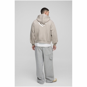 Sweat à capuche en coton biologique 100% pour hommes de haute qualité Streetwear épais et épais surdimensionné à motif solide perlé Style hivernal - Product Image 2