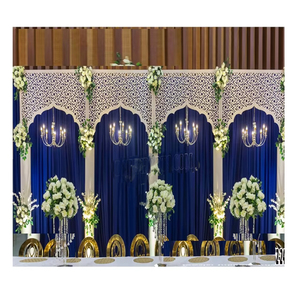 Pared trasera de metal cortada con láser única para decoración de boda fondos de metal de escenario de boda indios personalizados boda musulmana tradicional Reino Unido - Product Image 1