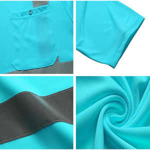Camiseta de seguridad de stock de manipulación de Venta caliente, camiseta reflectante de manga corta transpirable para exteriores para hombres de verano para construcción - Product Image 3