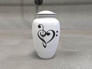 Urne de crémation en aluminium pour adultes Logo en forme de cœur avec panneau de chant comprenant un sac en velours gratuit L MAX B EXPORTS - Product Image 2