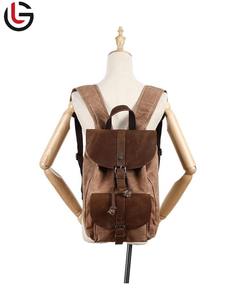 Classic Waxed Canvas <b>Backpack</b> with <b>Roll</b> <b>Top</b> Design for Casual Work or Outdoor Activities - Product Image 6