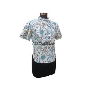 ชุดเดรสคอกลมผ้าฝ้าย100% สไตล์วินเทจทำด้วยมือเสื้อพื้นเมืองแขนสั้นครึ่งท่อนความยาวสั้นขนาดใหญ่พิเศษของผู้หญิง - Product Image 4