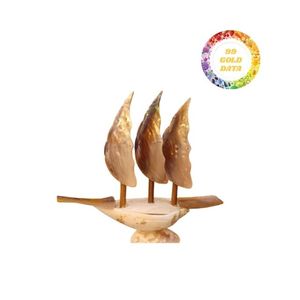 Barco de concha marina hecho a mano costero Tema de Vida Marina recuerdo de concha Natural decoración inspirada en el océano para el hogar - Product Image 2