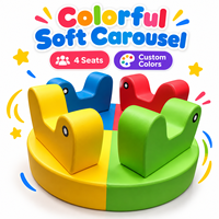 Manège pour enfants en cuir PU, couleurs pastel, équipement de jeu intérieur, siège de carrousel, ensembles de location pour fêtes en extérieur