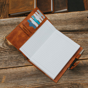 Genuine <b>Leather</b> Luxury High Quality A5 <b>Refillable</b> <b>Notebook</b> Cover Case Journal Holder Organizer for Office Business Travel - Product Image 6