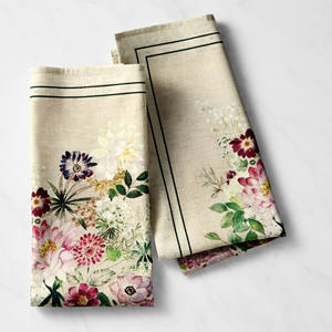 100% Cotton <b>Linen</b> Woven Floral Striped Square Kitchen <b>Towels</b> Embroidered Sustainable Use for Indian Home Compressed Feature - Product Image 4