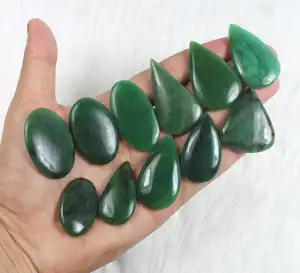 Bán buôn màu xanh lá cây Aventurine cabochons cho Vòng cổ mặt dây chuyền màu xanh lá cây Aventurine đá quý để làm đồ trang sức allurint đá quý cung cấp