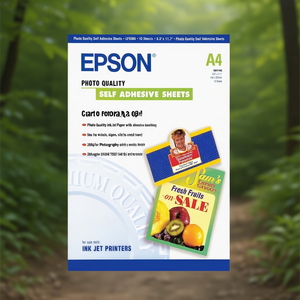 Carta Fotografica A4 (10pz) Photo Quality Ink Jet <b>Paper</b> Self Adhesive <b>Glossy</b> Surface 260g A3 for Photography Model C13S041106 - Product Image 3