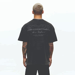 Camiseta de Hombre Moderna, Holgada, 100% Algodón, con Estampado de Letras, Tejido de Punto de Secado Rápido, para un Estilo Urbano Informal, para Uso Diario - Product Image 5