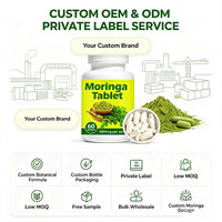 Complément Alimentaire Végétalien Quotidien pour le Bien-être, Comprimés de Moringa 1000mg à Marque Blanche OEM, Extrait Naturel de Feuilles, Antioxydant Botanique