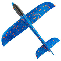 Martom Grand planeur en polystyrène bleu de 47 cm, blocs en plastique souple, jouet pour enfants de 4 à 6 ans