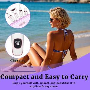 Kit de Afeitadora Eléctrica Recargable 4 en 1, Indolora, de Doble Cuchilla, para Uso en Seco/Húmedo, para Hombres y Mujeres, Eliminador de Vello Facial, Incluye Depilación Nasal - Product Image 3