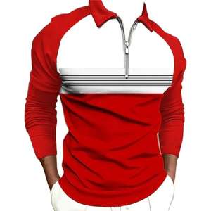 Camisa de Moda para Hombre 2025, Manga Corta, Cierre de Cremallera, Estilo Casual Deportivo, Cuello Solapa, 100% Poliéster, Diseño Liso con Bordado - Product Image 2