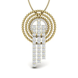 Ishi Diamonds 18k Gold Falling Lines Pendentif en diamant cultivé en laboratoire - Product Image 1