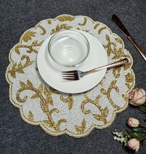 Handmade Embroidery Luxury Eco-Friendly Christmas Satin Tablemat Beaded <b>Placemat</b> <b>for</b> Dining <b>Table</b> Decoration <b>for</b> Home Wedding - Product Image 5