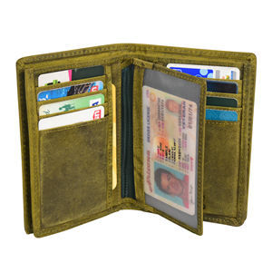 Cartera Bifold de Cuero Genuino para Hombre con Protección RFID, Ventana para Identificación, Forro de Algodón y Múltiples Ranuras para Tarjetas - Product Image 5