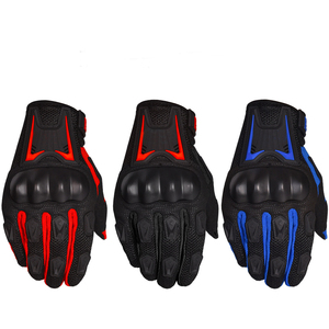 Guantes de Carreras Negros y Rojos de Verano, con Protección para los Nudillos, Transpirables, de Malla, Impermeables, con Pantalla Táctil, para Motocross - Product Image 1