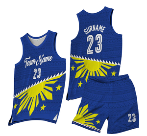 Sublimation Jeune Homme Femme Maillot de basket réversible Ensemble d'uniformes de basket-ball Meilleur design Couleur Short bleu - Product Image 2