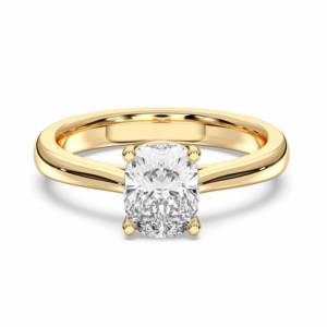 1.00 carats E-F/VVS-VS Moissanite Solitaire bague de fiançailles coupe coussin avec argent diamant broche ensemble pour femme - Product Image 5