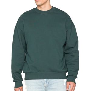 Sudaderas con cuello redondo de algodón 100% de alta calidad para hombre, venta al por mayor, jersey de manga larga con hombros caídos de gran tamaño personalizado, envío DDP - Product Image 1
