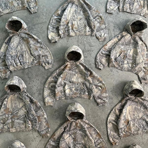 Nueva llegada Camuflaje Estampado Bordado desgastado Logo Peso pesado 600 Gsm 100% Algodón French Terry Real Tree Camo bordado - Product Image 2