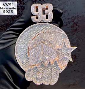 Personalizado de los hombres 3D brillante Buss joyería VVS Moissanite Pass Diamond Tester Iced out Plated 3D bola colgante encanto - Product Image 5