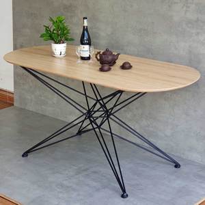 Stable & Assembled <b>Extendable</b> Artistic Iron Leg Oval <b>Dining</b> <b>Table</b> 160x70cm Sintered Stone BA68156 - Product Image 2