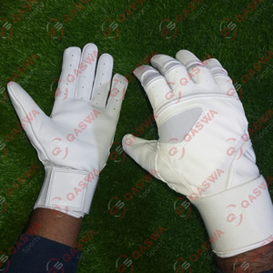 Dernière conception de gants de frappe de baseball en cuir de vachette de couleur blanche à manchette longue au prix d'usine - Product Image 4