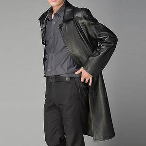 Abrigo de Cuero para Hombre, Diseño Largo Premium, Ajuste Cómodo, Perfecto para el Invierno, Estilo Urbano - Product Image 3