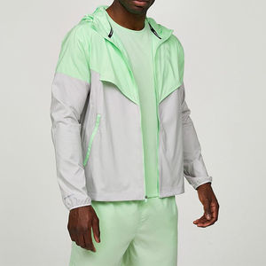 OEM Custom Men's Windbreaker Tracksuit Two-Piece Short Set with Zip and Hooded Jogger <b>Waterproof</b> <b>Clothing</b> Short Set Windbreaker - Product Image 1