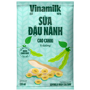 Vinamilk-Lait de soja à haute teneur en calcium/Lait de soja/Lait de soja-Fino sac 220ml X 48 boîtes par carton - Product Image 3