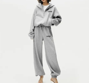 Ensembles personnalisés pour femmes, sweat-shirts à fermeture éclair 1/4, pantalons de survêtement, ensemble de survêtement - Product Image 1