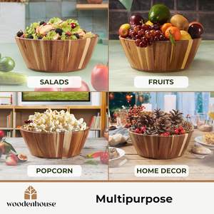 Customized Size Polished High Quality Eco-Friendly Wooden Resin Food Serving Bowl <b>Tableware</b> Kitchenware Handmade Brown Party - Product Image 5