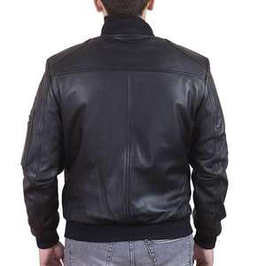 Chaqueta con cremallera para hombre con logotipo personalizado de diferentes estilos Diseño profesional según la demanda personalizada Chaqueta de cuero para hombre - Product Image 3